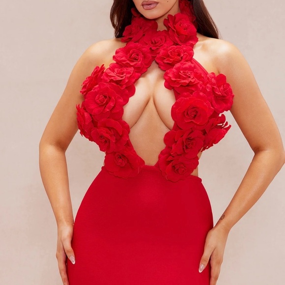 Rose Bandage Maxi Dress - Picture 2 of 4